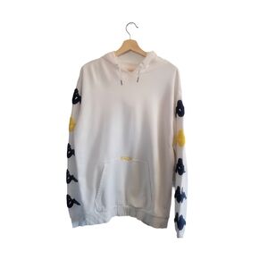 KAPPA Logo Sleeve Hoodie Size Large Yellow And Blue Accents